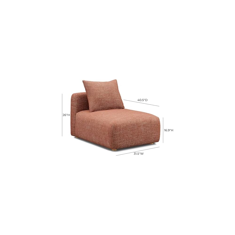 Tov Furniture Hangover Sedona Red Textured Fabric Modular Armless Chair