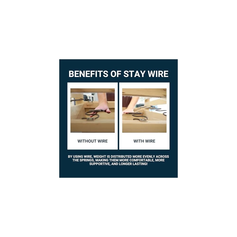 House2Home Couch Spring Repair Kit with Clips, Wire & Screws 15" 2pk