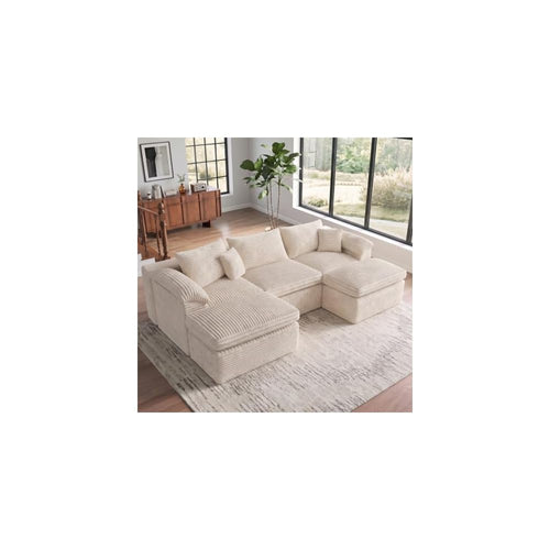 Boneless Cloud Couch 106.2 Inch U Shape Fluffy Modular Sectional Sofa