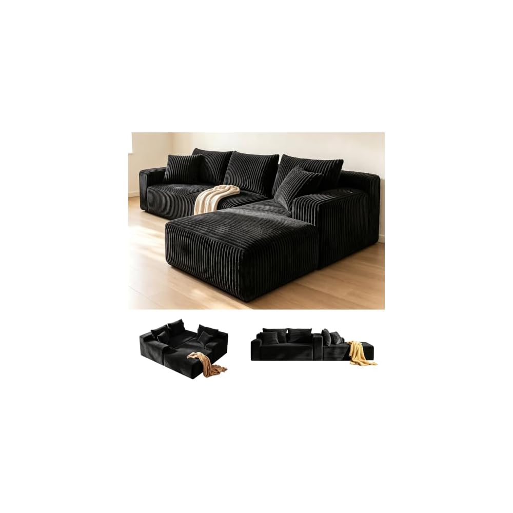 Boneless Couch Modular Sectional Sofa Cloud Couch with Chaise