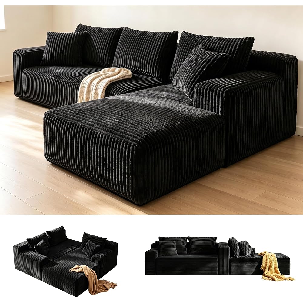Boneless Couch Modular Sectional Sofa Cloud Couch with Chaise